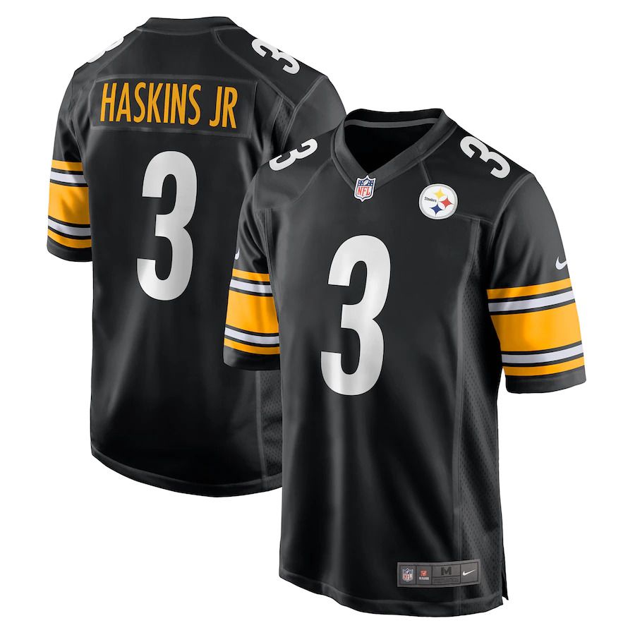 Men Pittsburgh Steelers 3 Dwayne Haskins Nike Black Game NFL Jersey
